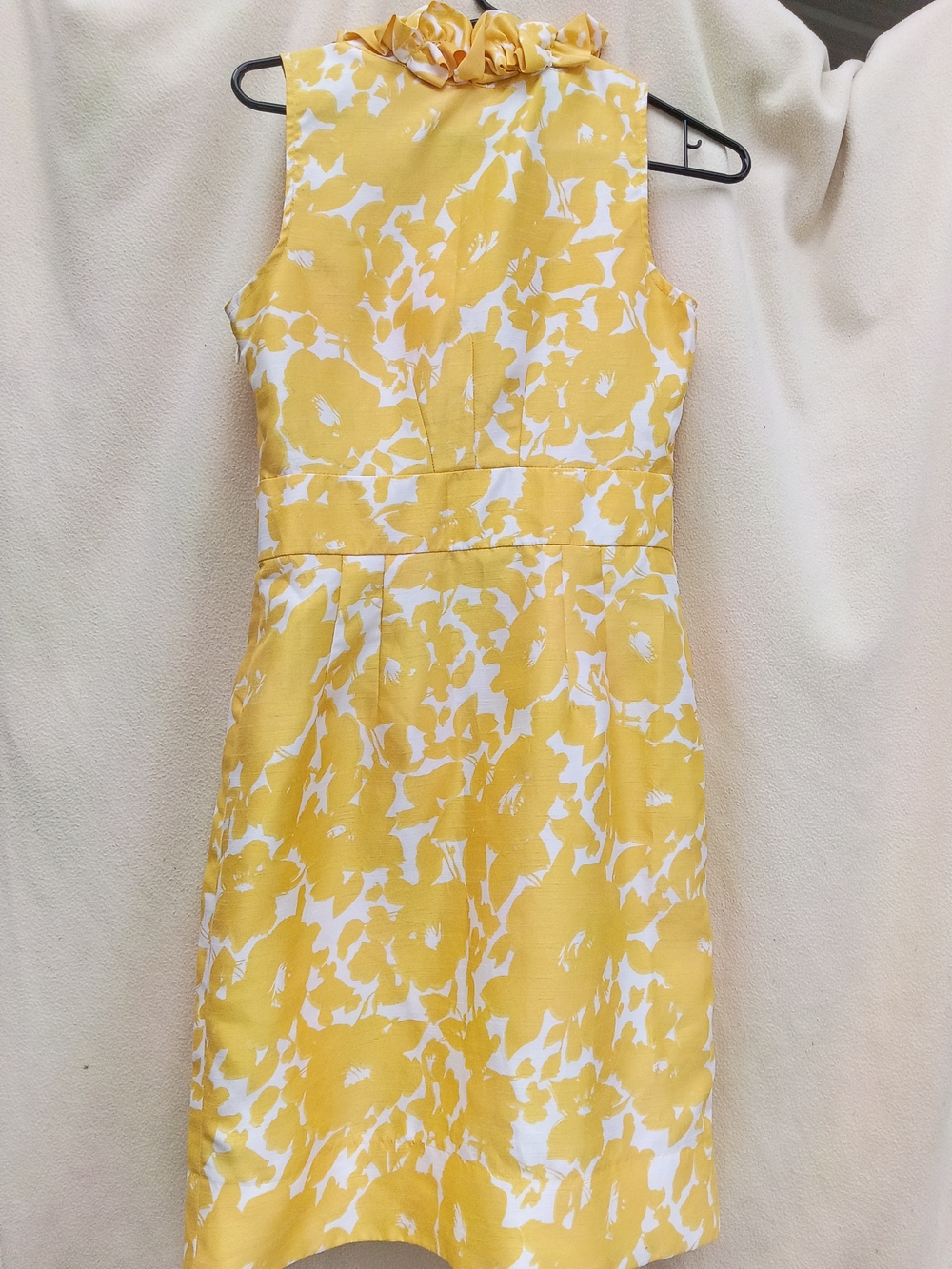 The Limited Yellow and White Ruffle-Front Sleeveless Mini Dress - Picture 3 of 5
